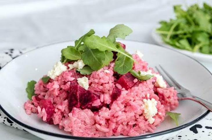 Receta ecológica Risotto de remolacha y queso de cabra
