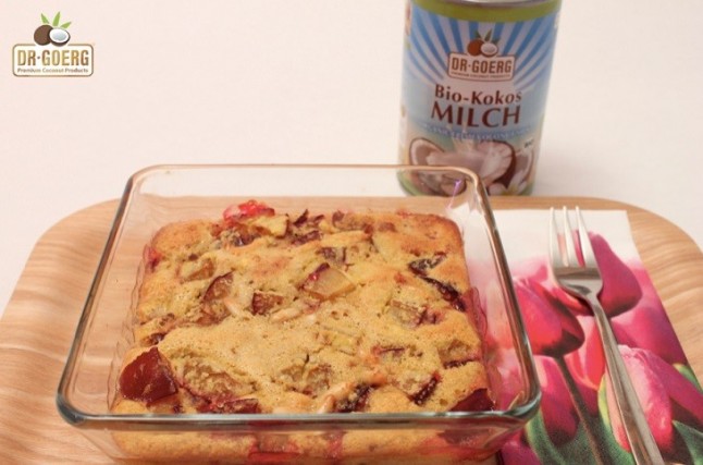 Pudding de ciruelas y coco