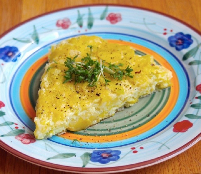 Fritatta de patata y puerro