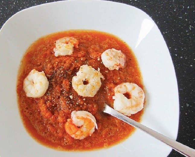 Gazpacho con gambas
