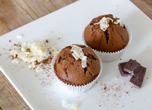 Madalenas de chocolate con coco