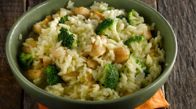 Arroz integral al estilo italiano con calabaza y brócoli