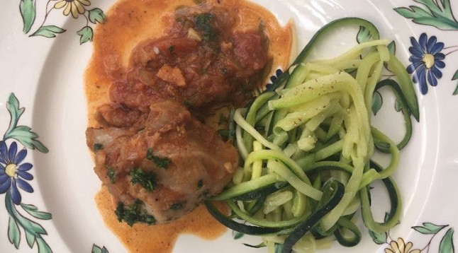 Pollo a la cazuela con curry