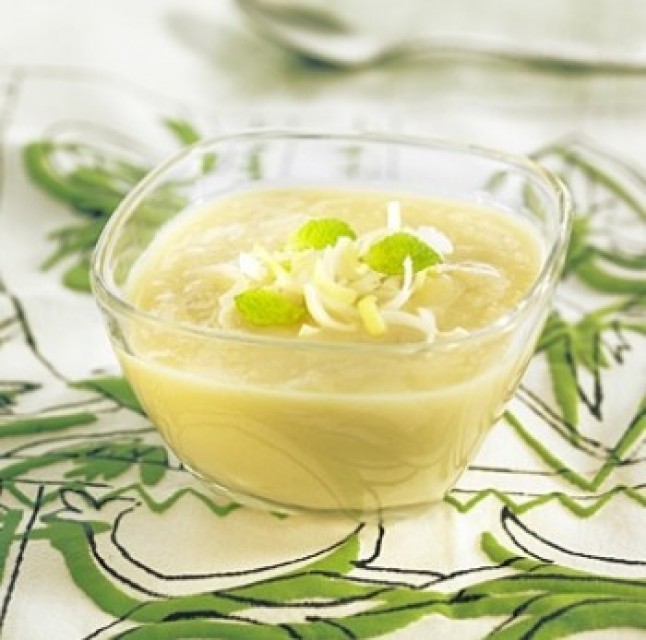 Sopa con miso y puerros