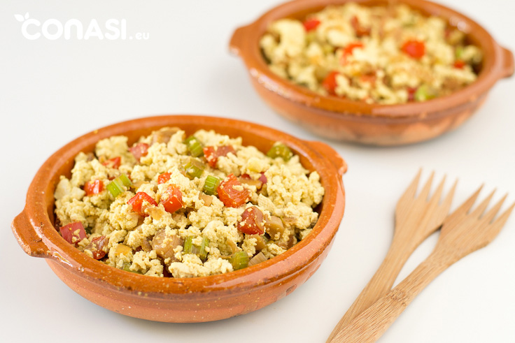 Revuelto de verduras y tofu