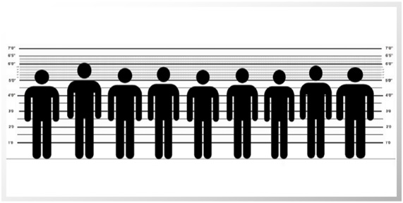 Hombres y mujeres: altos