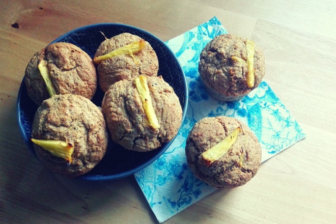 Recetas Ecológicas: Magdalenas sin azúcar de Piña y Kiwi