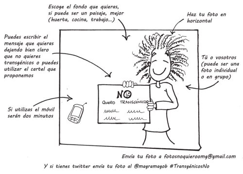 ¡Participa! Foto acción no quiero transgénicos