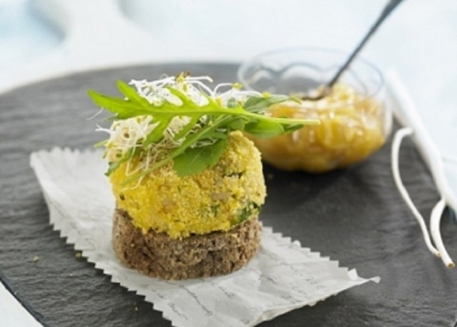 Burger de arroz con legumbres con mango