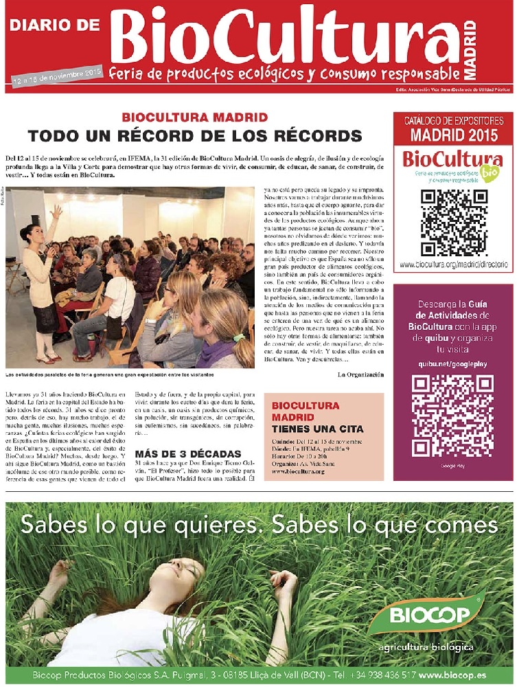 Lee ‘AQUÍ’ el diario de la feria Biocultura Madrid 2015