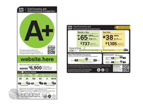 United States fuel economy labels to reflect green cars