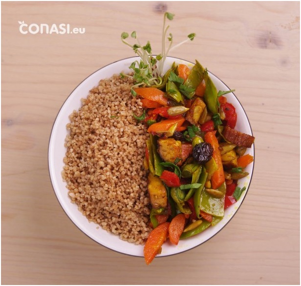 ‘Recetas Ecológicas’: Cuscús de mijo y trigo sarraceno con verduritas y tofu