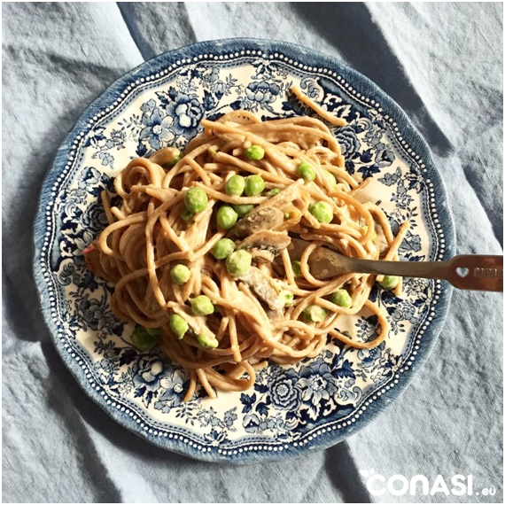 Recetas Ecológicas: Espaguetis carbonara con verduras