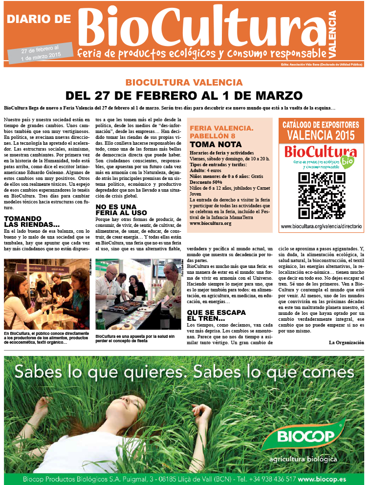 Ya puedes ‘descargarte’ el DIARIO DE BIOCULTURA VALENCIA