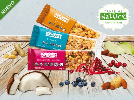 Taste of Nature se incorpora al catálogo de Qbio con 12 variedades de snacks de frutos secos y fruta en barrita