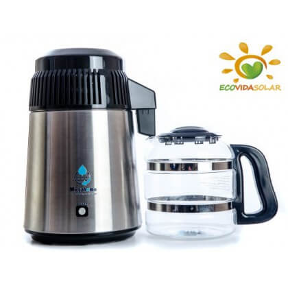 Destiladora de agua con jarra de cristal