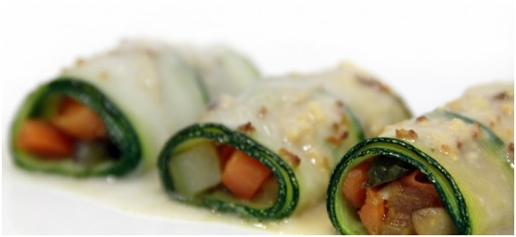 Canelones veganos de calabacín