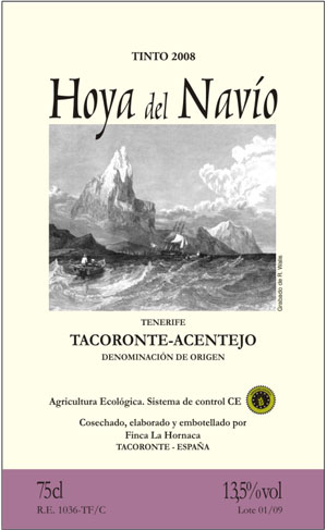 Vino tinto ecológico Hoya del Navío 2008