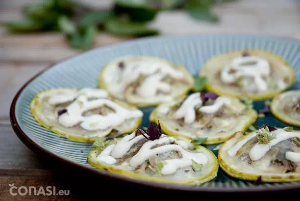 Recetas Ecológicas: Rawiolis de calabacín con pesto de pistachos
