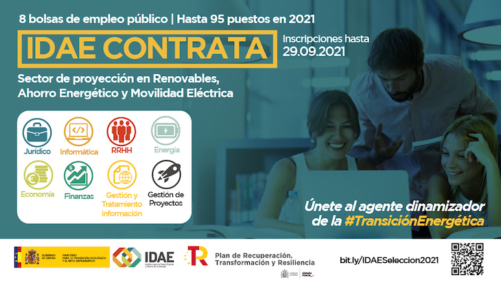 Convocatoria de empleos ‘verdes’ de IDAE