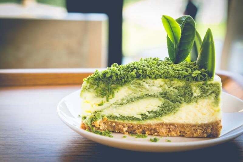 Tarta de queso con matcha