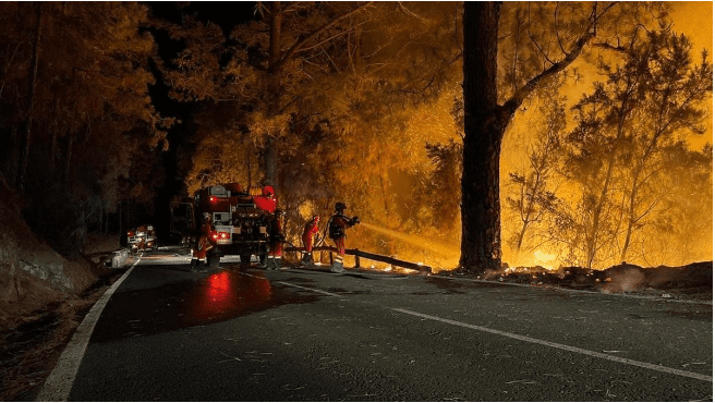 Llamas imparables en Tenerife
