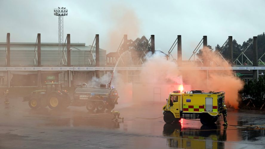 Simulacros de incendios para combatir el fuego en Galicia
