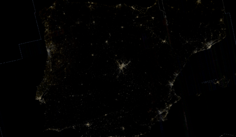 El innovador mapa de 'contaminación lumínica' de España