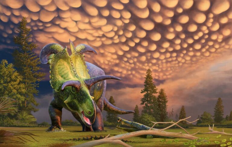 Dinosaurio cuernos gigantes