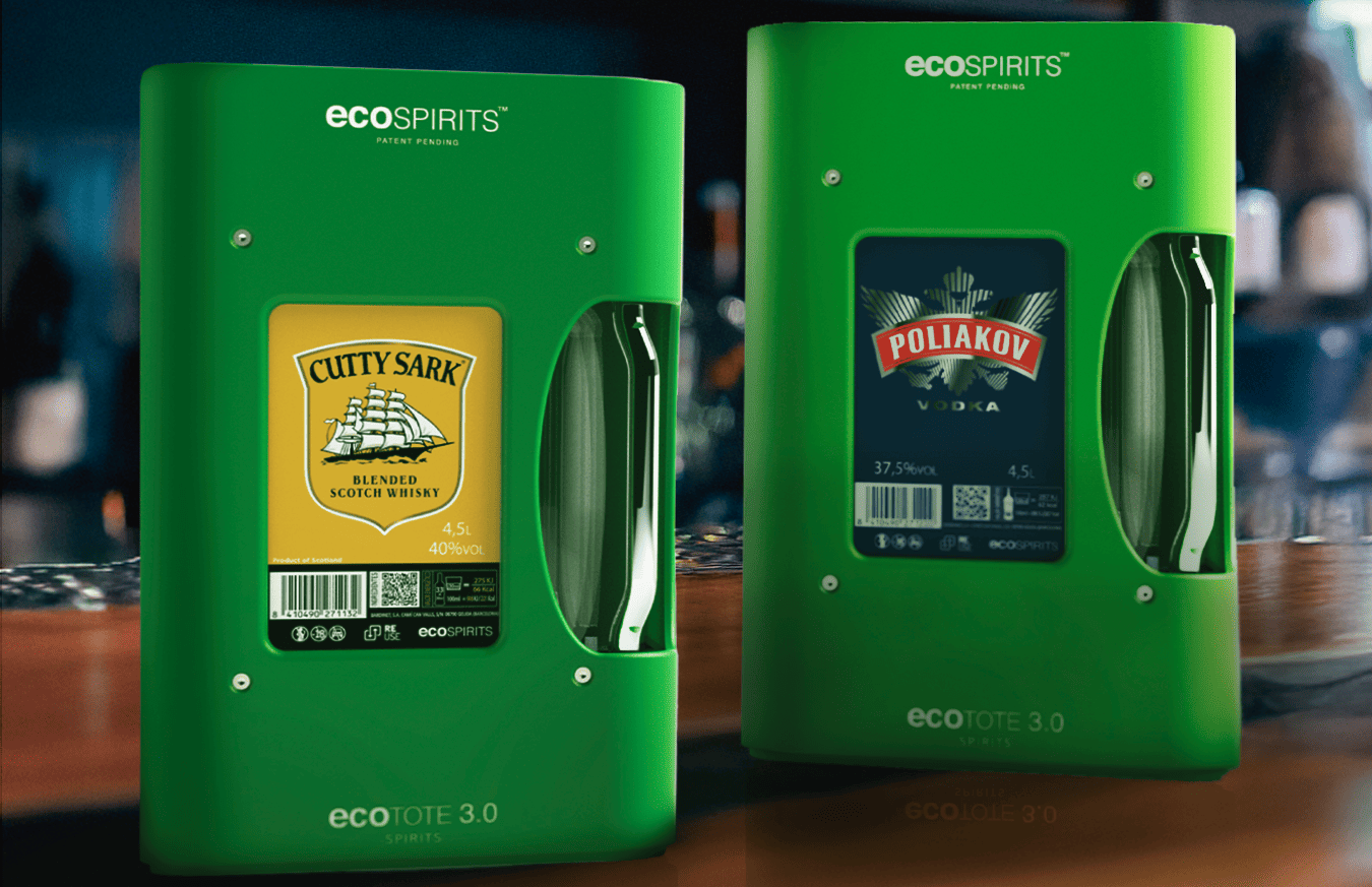 Whisky Cutty Sark Vodka Poliakov sistema ecoTOTE™ ecoSPIRITS economía circular reducir huella de carbono
