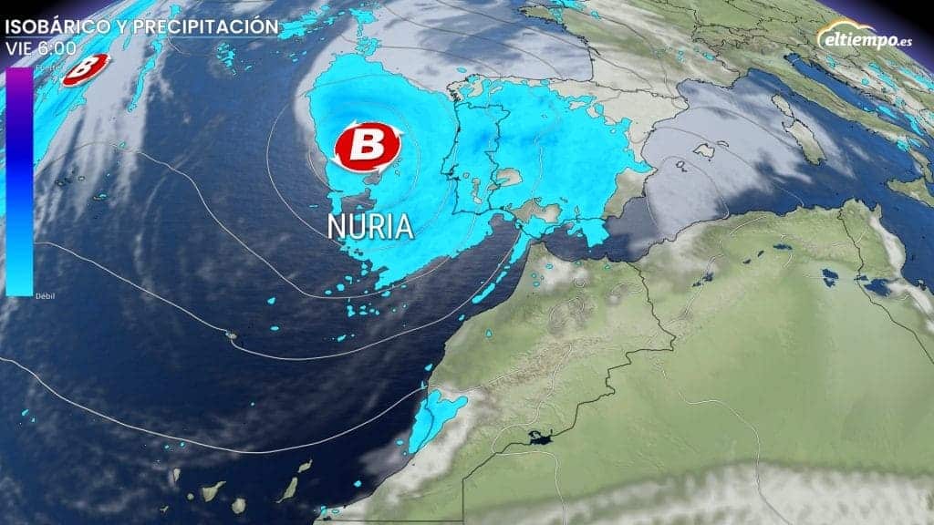 Borrasca Nuria alerta máxima Islas Canarias tiempo jueves CCAA