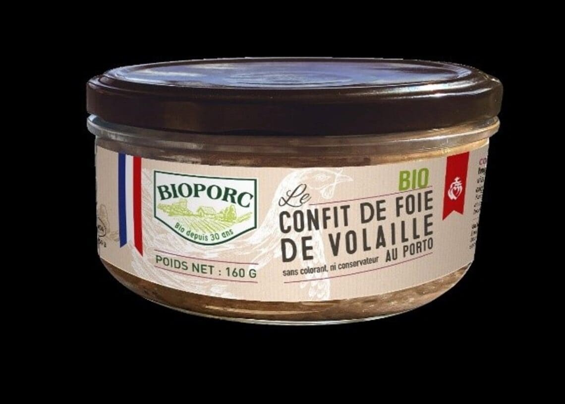 Bioporc fragmentos metálicos confit hígado ave porto