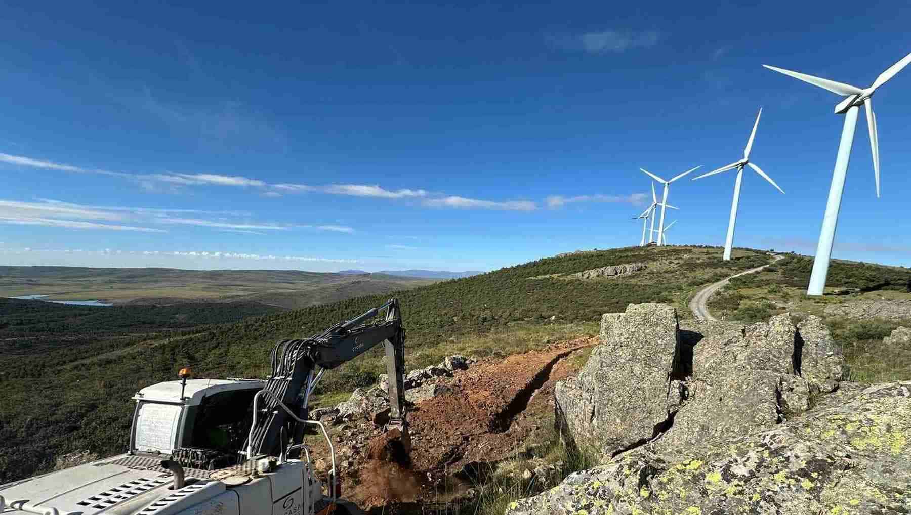 Vista del parque eólico Caparroso en Navarra