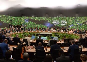 COP30 en Brasil: una cumbre clave en plena era de récords climáticos y desigualdad 3 Foto del recinto o plenario de la COP30 en Brasil con referencia visual a la Amazonía.