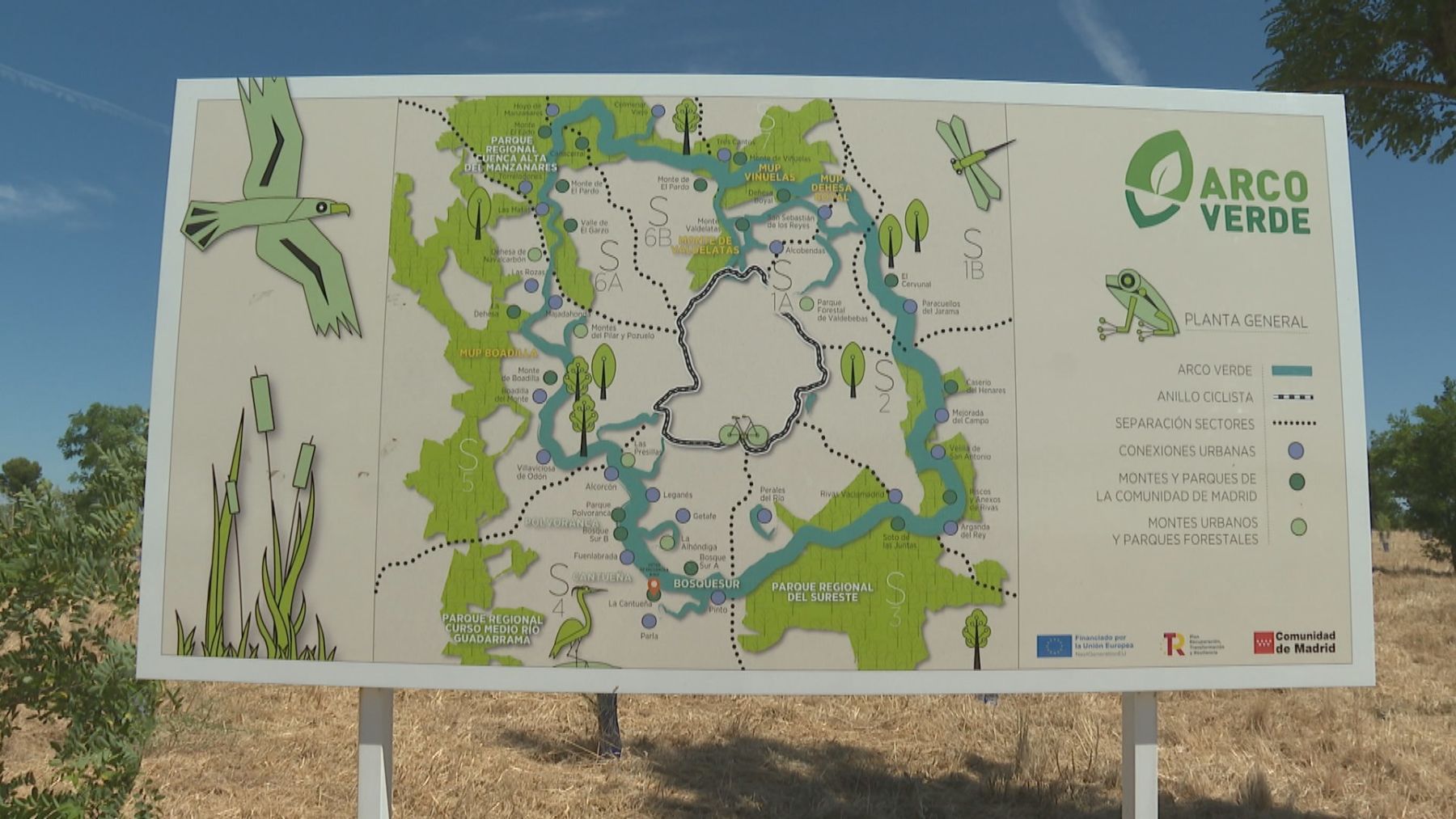 Mapa del Arco Verde en Las Rozas conectado con espacios naturales