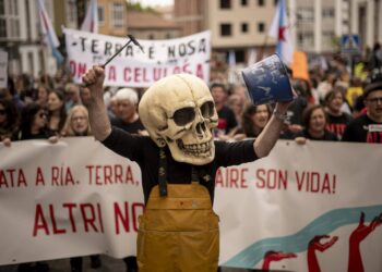 Macrocelulosa de Altri desata otra marea social que arrincona a la Xunta de Galicia 3 Manifestación contra macrocelulosa de Altri