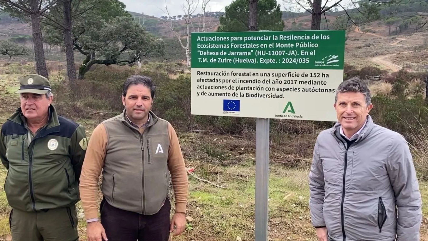 Restauración forestal en Huelva tras el incendio de 2017