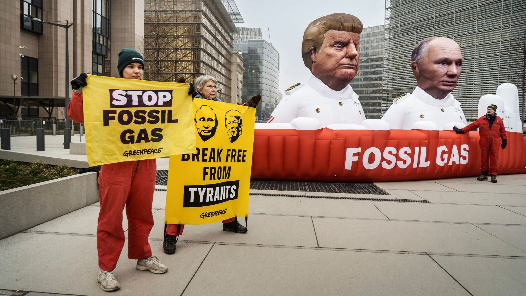 Greenpeace protesta por la prohibición del gas ruso en la UE