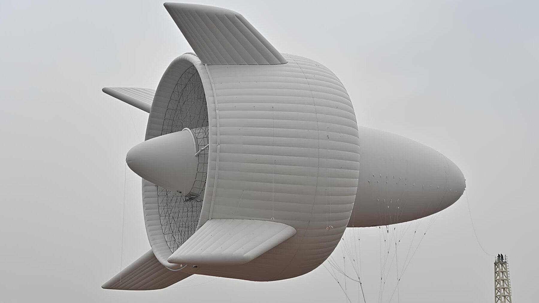 Plataforma de energía eólica de gran altitud en vuelo durante una prueba en China