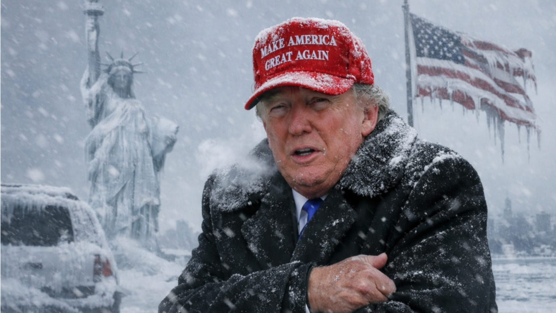 Trump niega el cambio climático mientras una tormenta invernal paraliza Estados Unidos