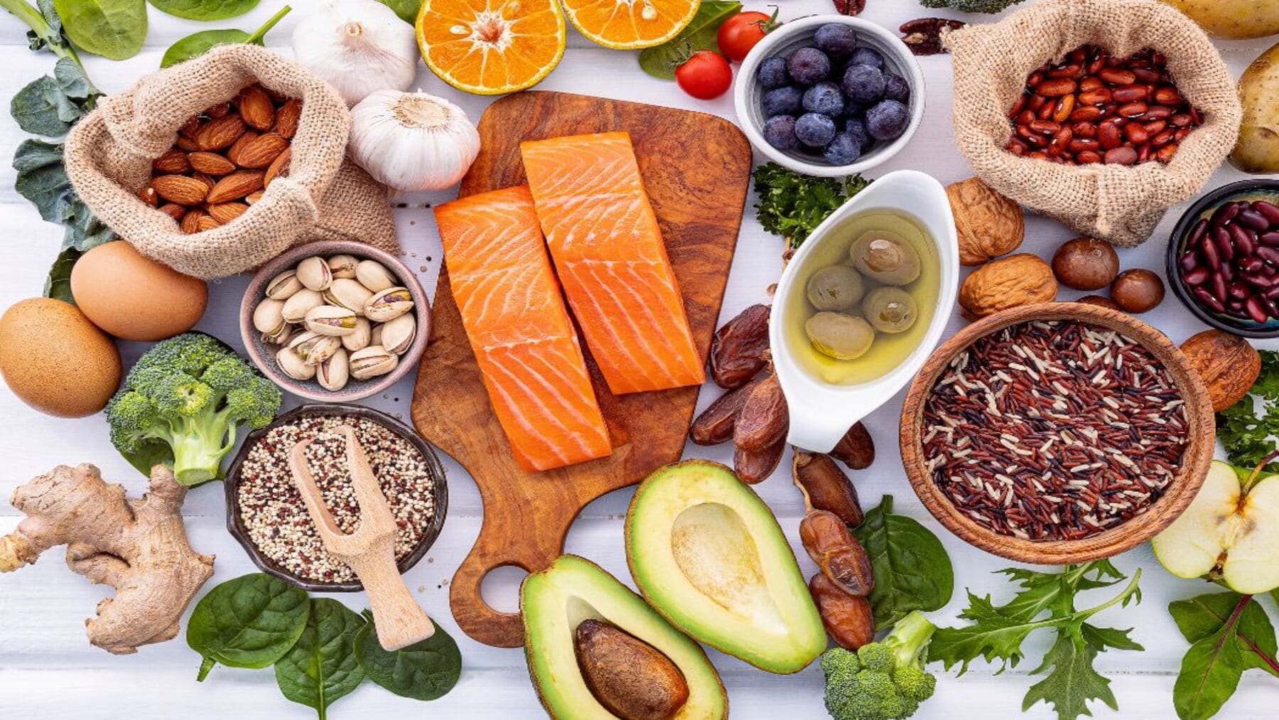 Frutas, verduras y frutos secos en dieta cardiosaludable