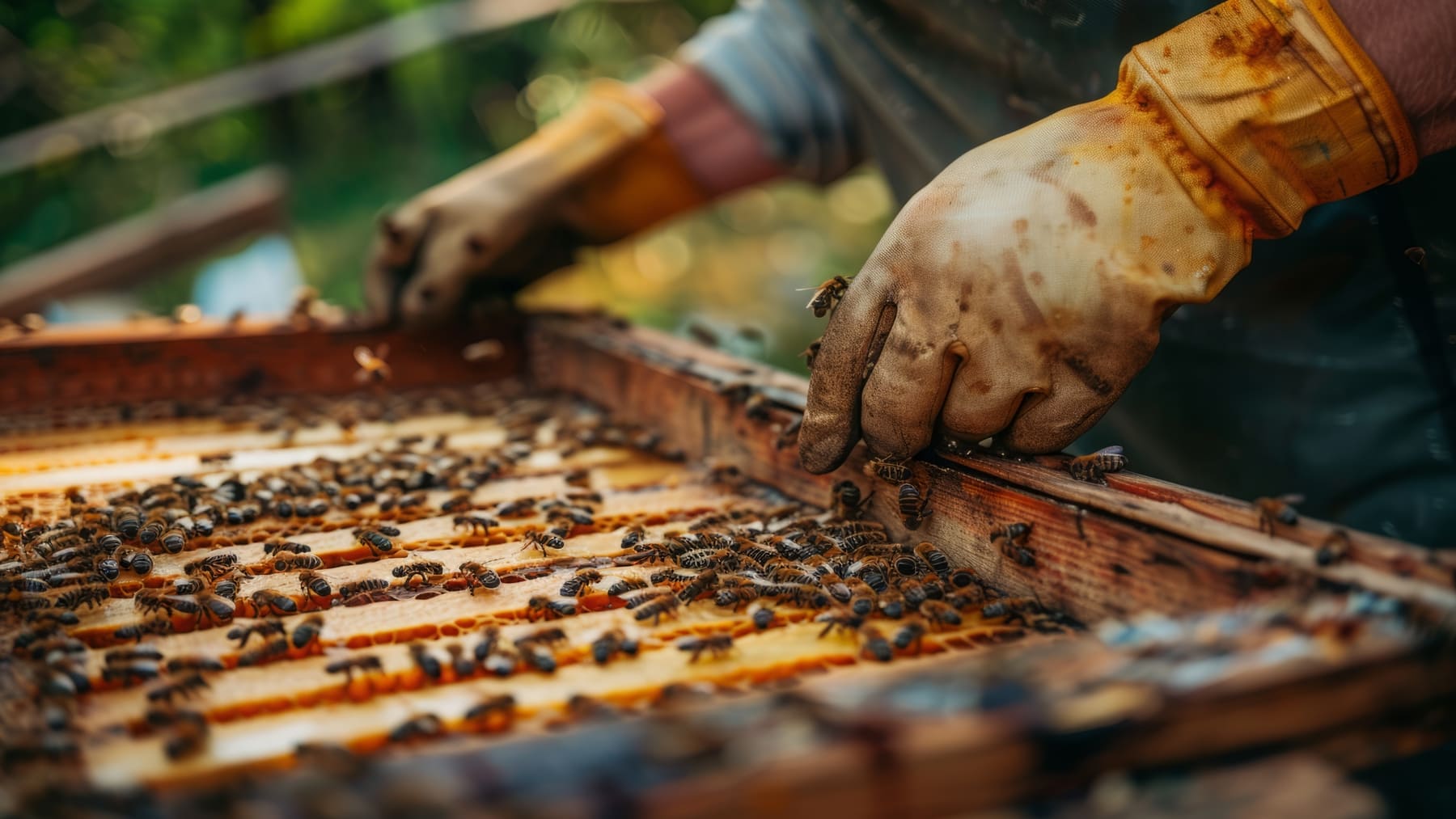 Colmenas instaladas dentro de la planta solar Talayuela II en Cáceres