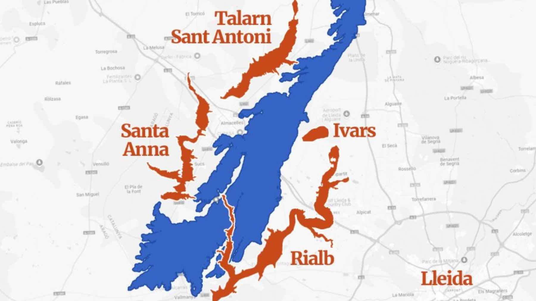 Mapa de la nueva masa de agua subterránea Planas de Raimat-Monreal descubierta en el Segrià, Lleida