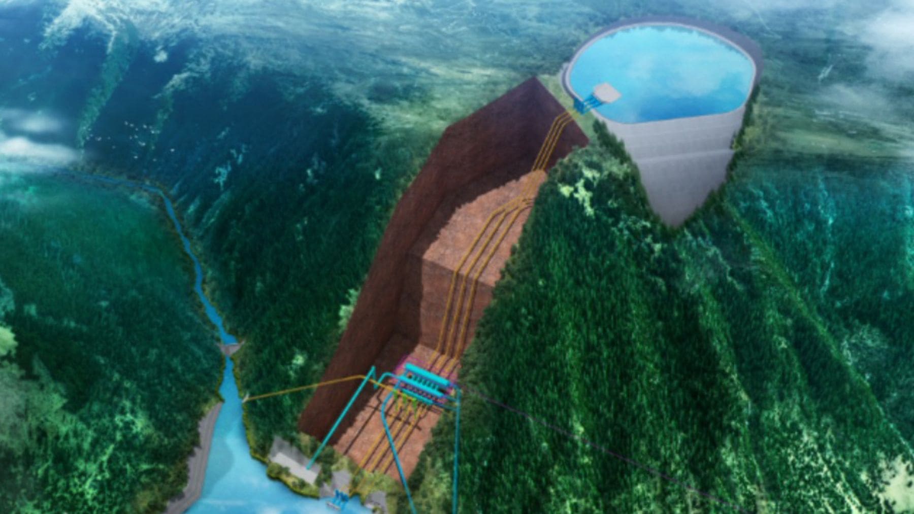 Central hidroeléctrica de bombeo Daofu en el Tíbet a 4300 metros con embalses y sistema de almacenamiento energético.