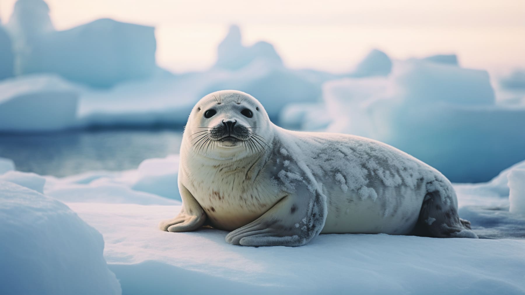 Foca descansando sobre hielo marino durante el Día Mundial contra la Matanza de Focas 2026