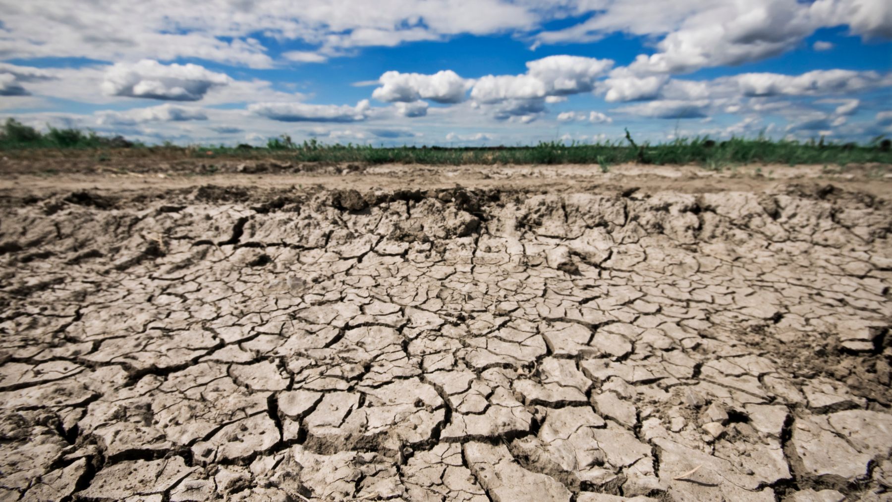 Suelo seco y agrietado simboliza el agotamiento de los recursos naturales y la crisis de sostenibilidad global.