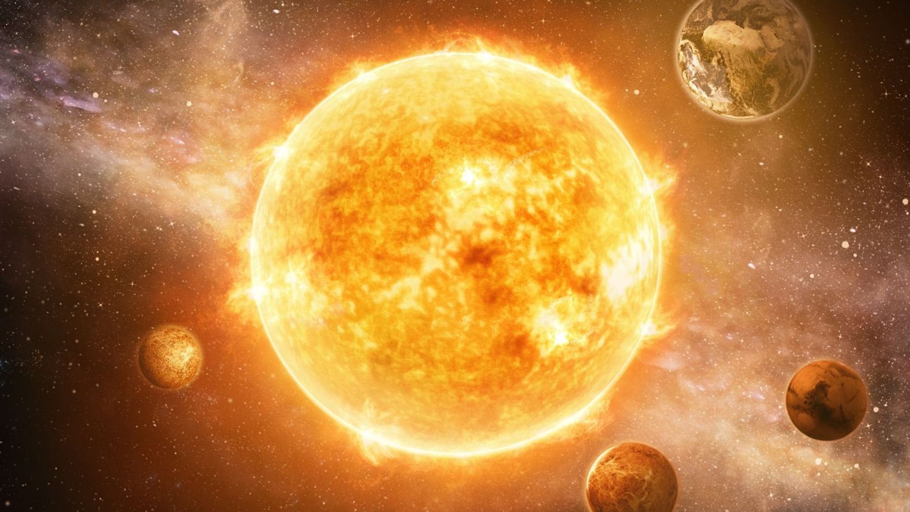 Recreación del Sol calentando la Tierra y provocando cambios en la atmósfera según estudio de la NASA.