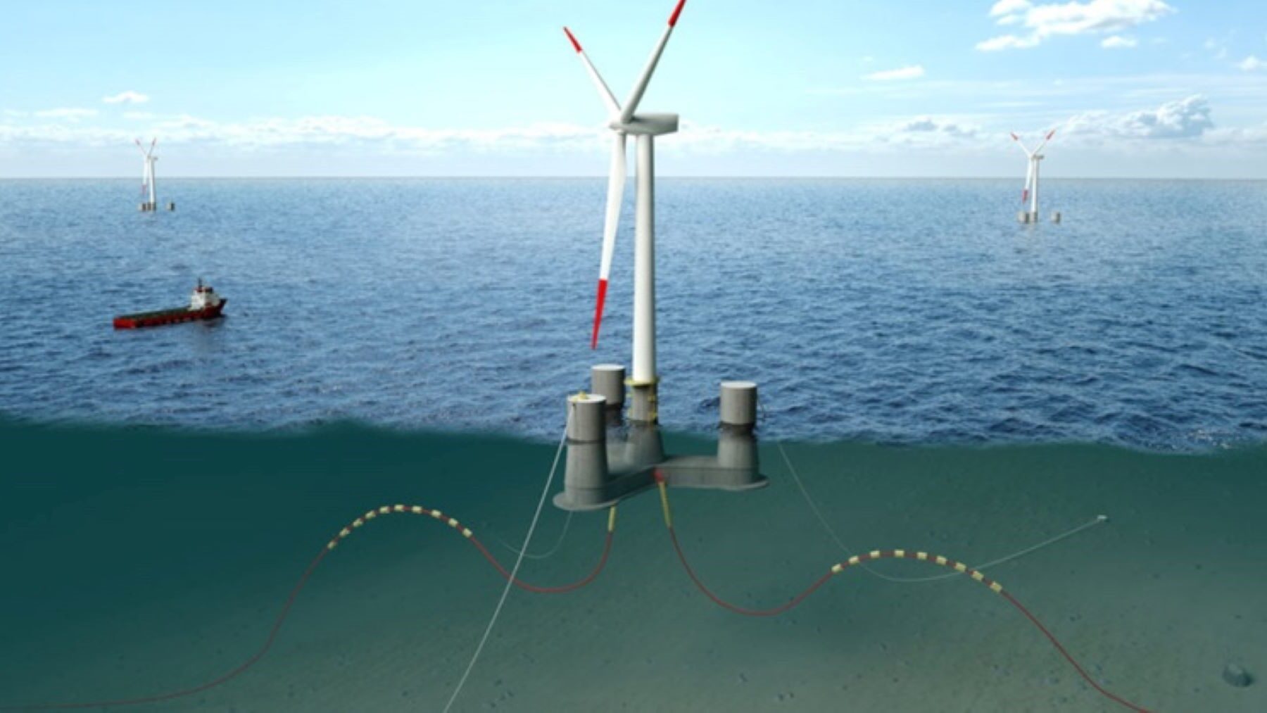 China instala su mayor plataforma eólica marina flotante de 16 MW