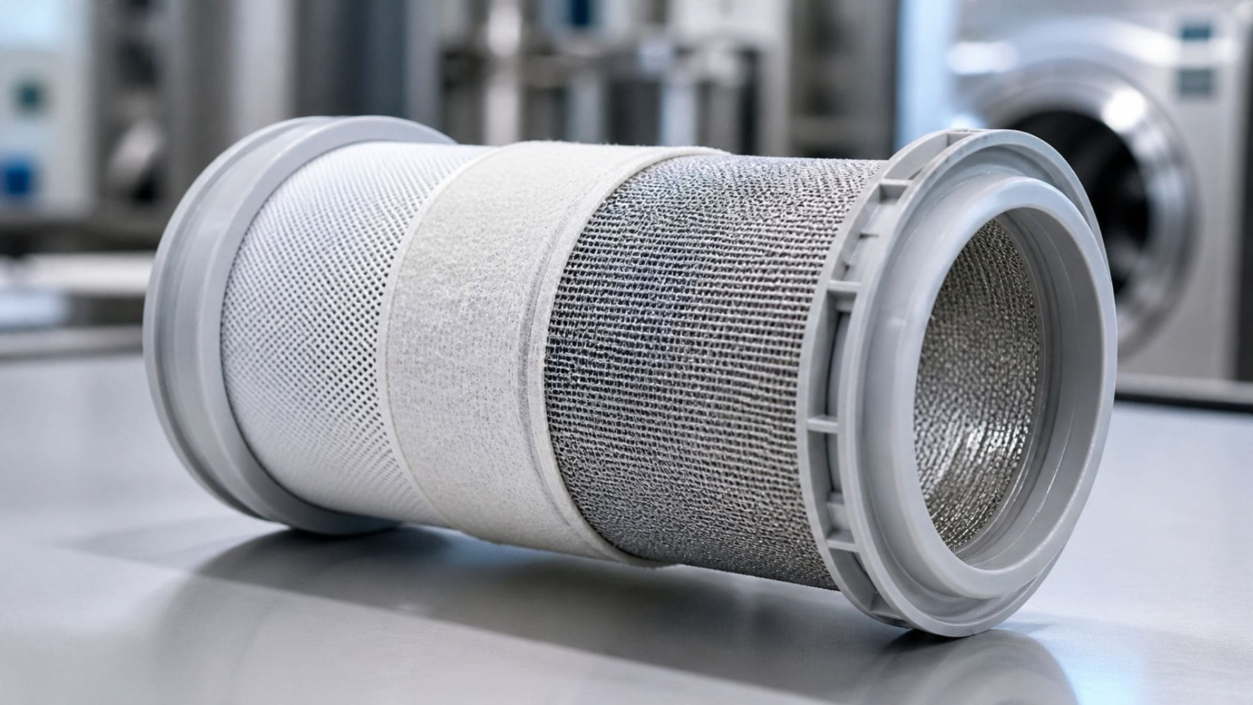 Filtro textil para lavadora capaz de eliminar microplásticos del agua con alta eficiencia desarrollado en Alemania.