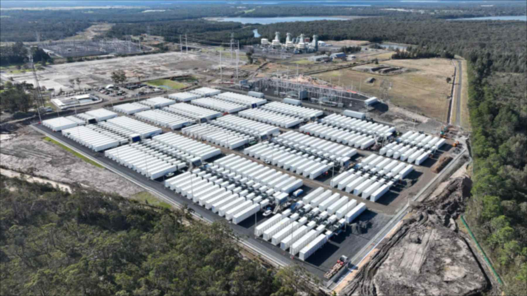 Vista aérea de las unidades de la batería Waratah en el antiguo emplazamiento de Munmorah